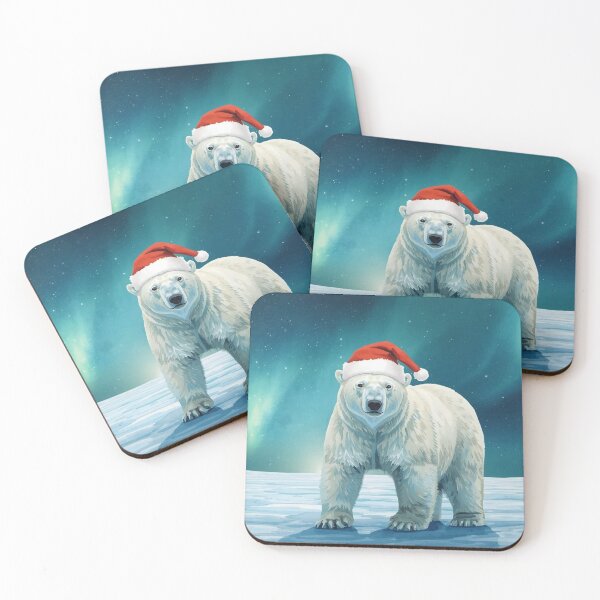 Item preview, Christmas polar bear under the northern lights designed and sold by StormArte.