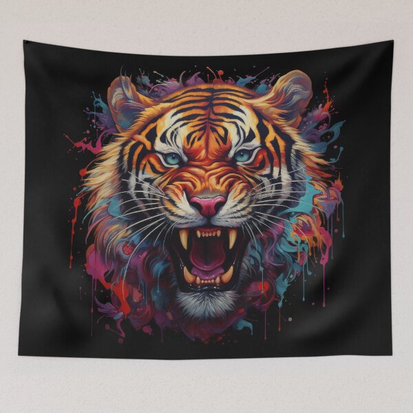 Item preview, Roaring Tiger in Explosive Paint Burst designed and sold by Daagath.