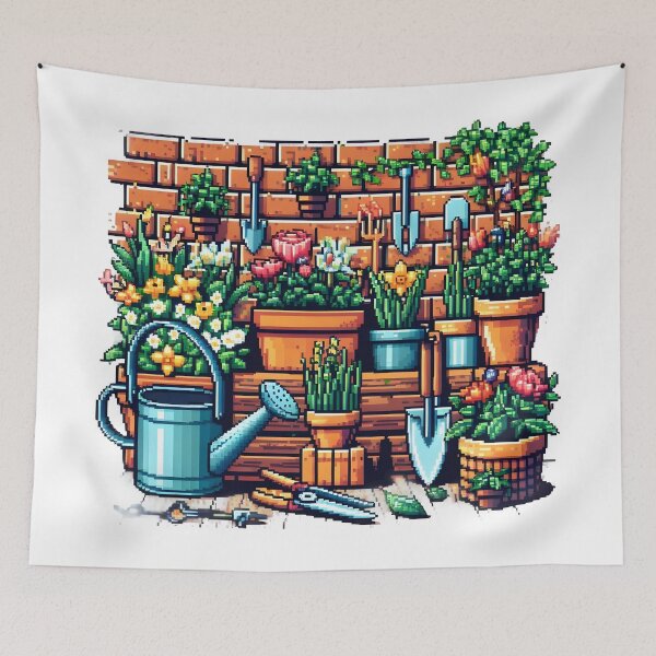 Item preview, Whimsical Pixel Garden in a Magical Bloom. designed and sold by The-T-In-Retro.