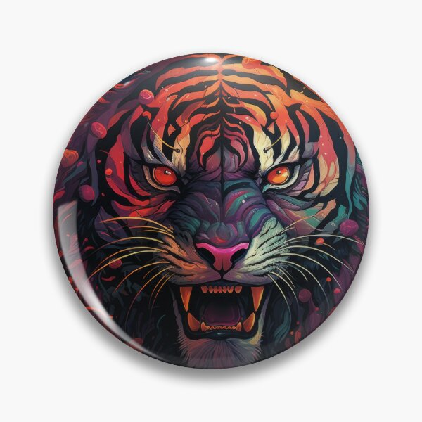 Item preview, Fiery Psychedelic Tiger with Burning Eyes designed and sold by Daagath.