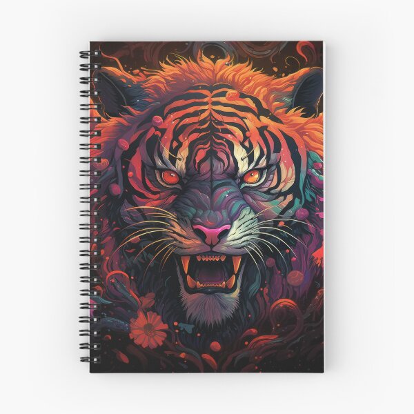 Item preview, Fiery Psychedelic Tiger with Burning Eyes designed and sold by Daagath.