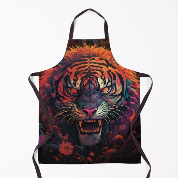 Item preview, Fiery Psychedelic Tiger with Burning Eyes designed and sold by Daagath.
