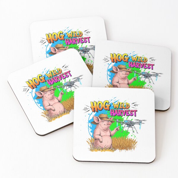 Item preview, Hog Wild Harvest Funny Farmer Pig with Drone designed and sold by SholoStudio.