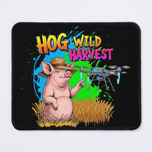 Item preview, Hog Wild Harvest Funny Farmer Pig with Drone designed and sold by SholoStudio.