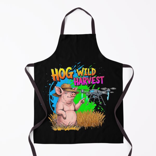 Item preview, Hog Wild Harvest Funny Farmer Pig with Drone designed and sold by SholoStudio.