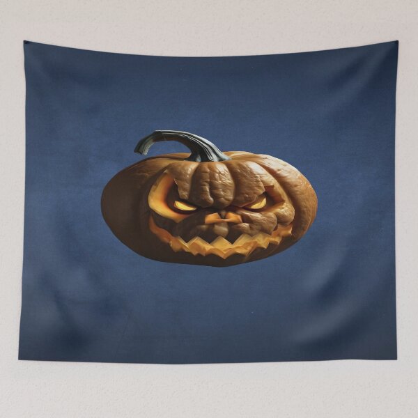 Item preview, Evil Angry Pumpkin Face Jack-O-Lantern Horror Halloween Glowing Eyes designed and sold by shaang.