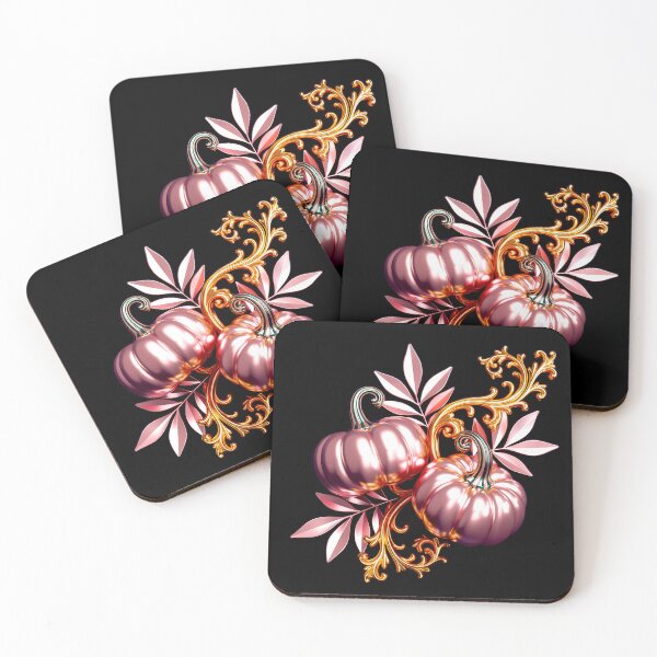 Item preview, Elegant Rose Gold Pumpkins with Gold Ornament designed and sold by Exodoi.