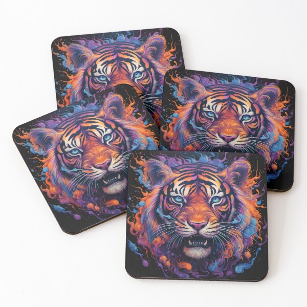 Item preview, Vibrant Tiger with Cosmic Flame Mane designed and sold by Daagath.