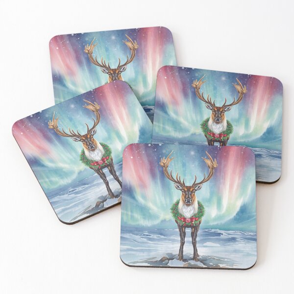 Item preview, Christmas reindeer under the northern lights designed and sold by StormArte.