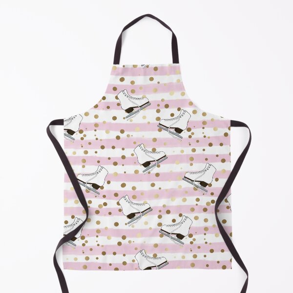 Item preview, Figure Skates with Pastel Pink Stripes and Gold Dots designed and sold by Purposely Designed.