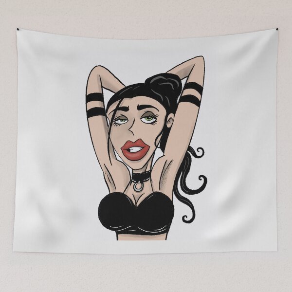 Item preview, woman posing with her hands behind her head illustration designed and sold by Vintage Designs +.