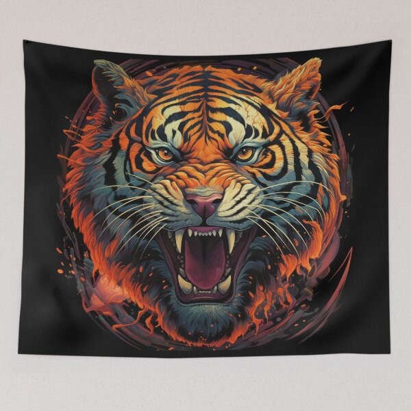 Item preview, Savage Tiger in Fiery Fury designed and sold by Daagath.