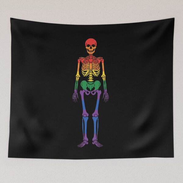 Item preview, Spooky LGBTQ Rainbow Pride Flag Halloween Skeleton designed and sold by Sapphic-Charm.