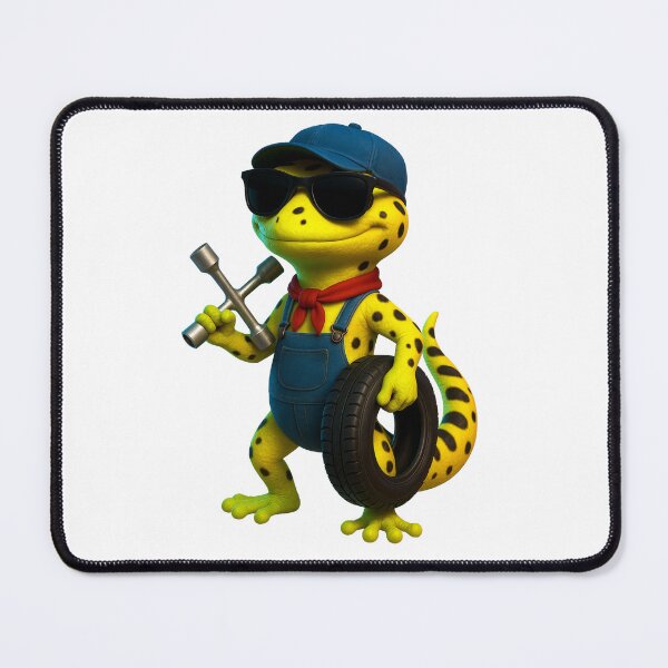 Item preview, Neon Gecko Mechanic – 3D Tire Master Lizard designed and sold by MK-WOOD.