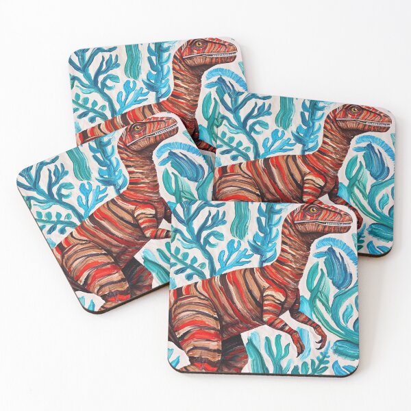 Item preview, Cool Abstract Velociraptor Dinosaur painting artwork designed and sold by Vintage Designs +.