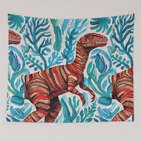 Artikelvorschau, Cooles abstraktes Velociraptor-Dinosaurier-Gemälde entworfen und verkauft von Vintage Designs +.