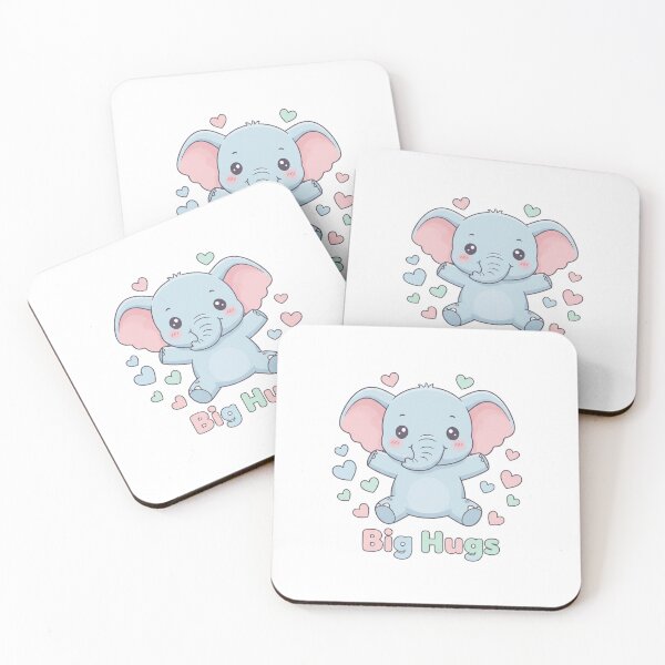 Item preview, Cute Baby Elephant Big Hugs Cartoon designed and sold by Popettte.