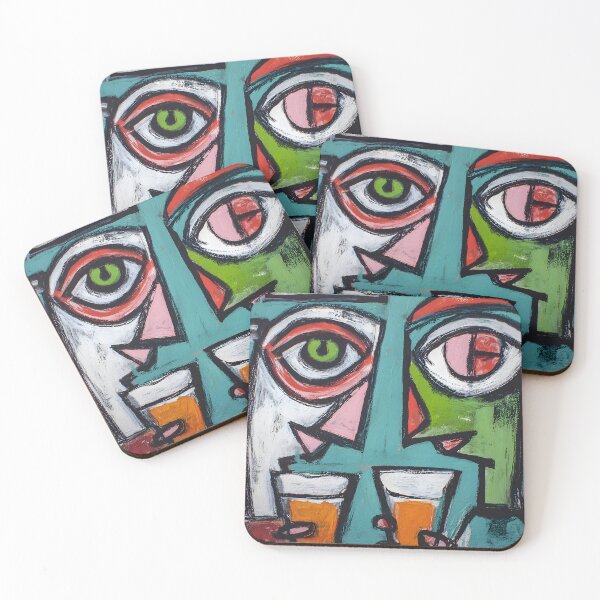 Item preview, Vibrant Abstract Faces with Exaggerated Features- Bold Dynamic Geometric Shapes designed and sold by OlfactoART Studio.