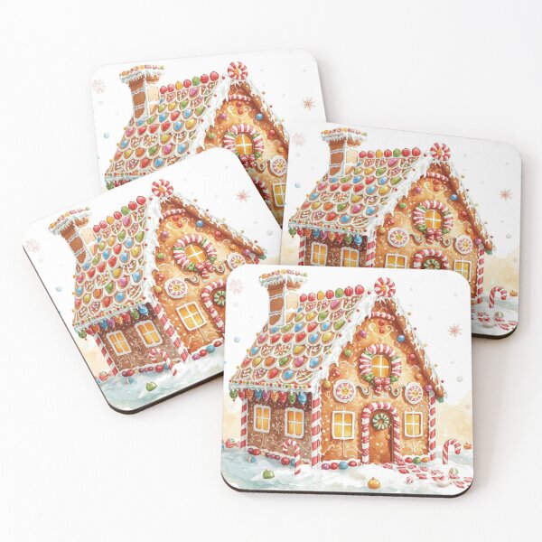 Item preview, Christmas gingerbread house with colorful candies designed and sold by StormArte.