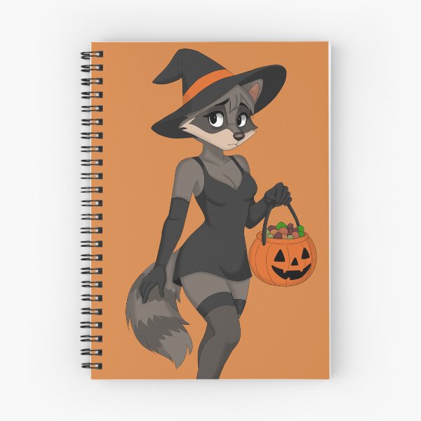 Item preview, Cute Halloween Raccoon Witch, Kawaii Furry Art Print, Cozy Trick-or-Treat Artwork designed and sold by ToritheGoblin.