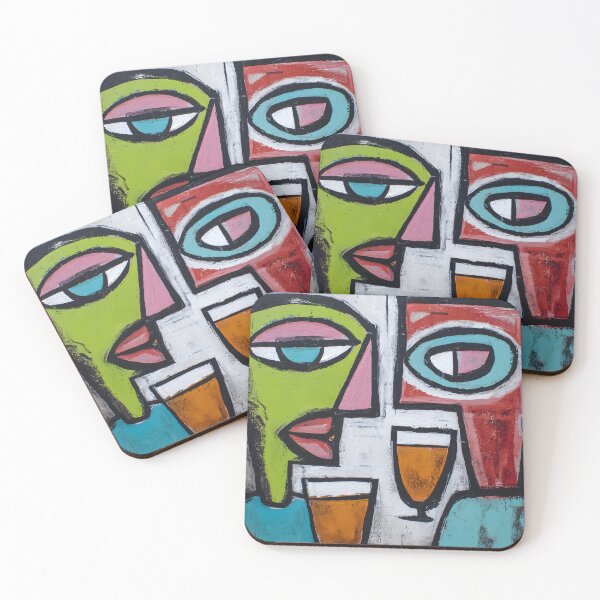 Item preview, Abstract Cubist Faces with Bold Geometric Forms Creating a Vibrant and Engaging Contemporary Artwork designed and sold by OlfactoART Studio.