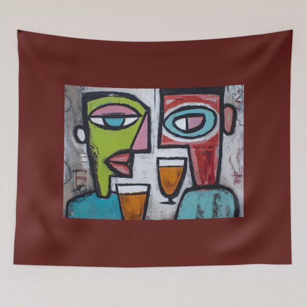 Item preview, Abstract Cubist Faces with Bold Geometric Forms Creating a Vibrant and Engaging Contemporary Artwork designed and sold by OlfactoART Studio.