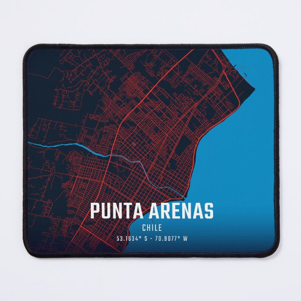 Item preview, Punta Arenas Red & Blue Minimalist Map designed and sold by HomeLivingCo.
