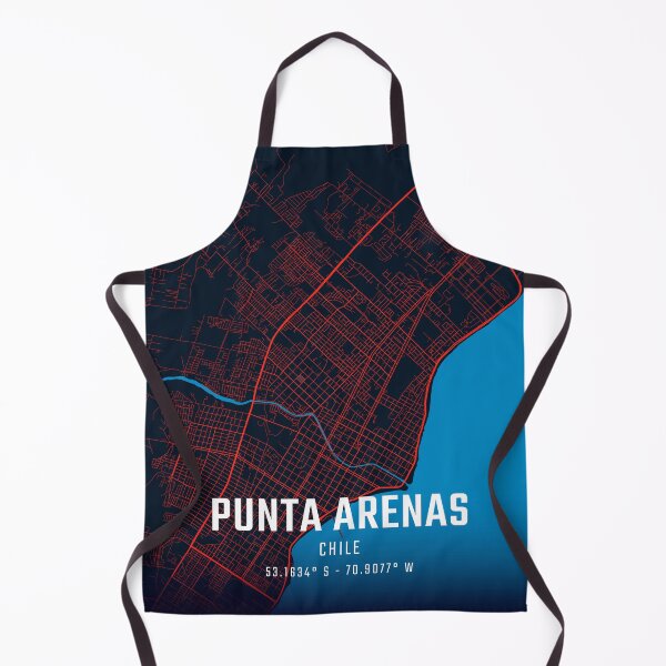 Item preview, Punta Arenas Red & Blue Minimalist Map designed and sold by HomeLivingCo.