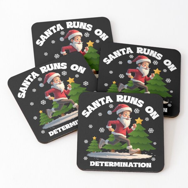 Item preview, Santa runs on determination  designed and sold by GraphicTeeHubs.