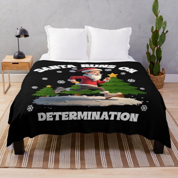 Item preview, Santa runs on determination  designed and sold by GraphicTeeHubs.