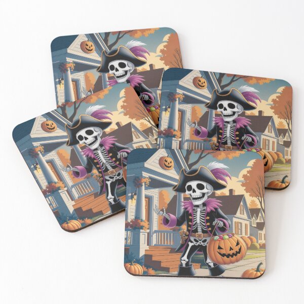 Item preview, Skeleton pirate on a Halloween walk. designed and sold by MyHappyArtShop.