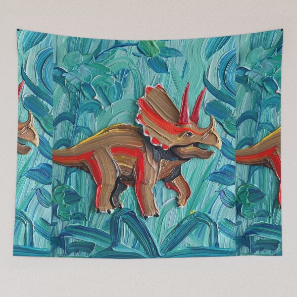 Item preview, Cool Abstract Triceratops Dinosaur painting artwork designed and sold by Vintage Designs +.