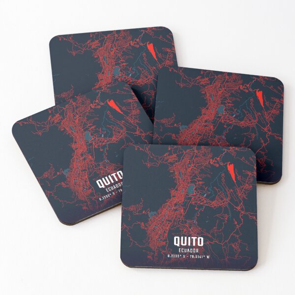 Item preview, Quito Red & Blue Minimalist Map designed and sold by HomeLivingCo.