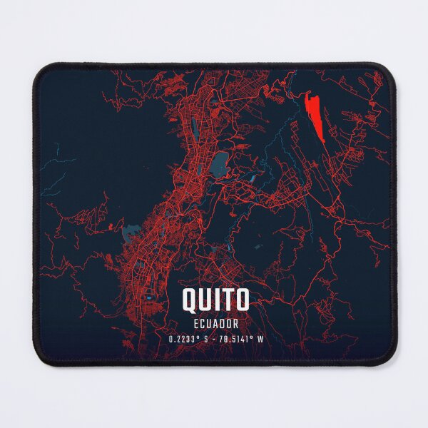 Item preview, Quito Red & Blue Minimalist Map designed and sold by HomeLivingCo.