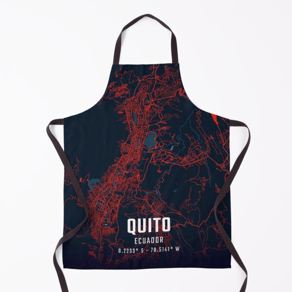 Item preview, Quito Red & Blue Minimalist Map designed and sold by HomeLivingCo.