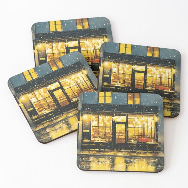 Item preview, Golden Rainy Evening Café designed and sold by Dusk Atelier.