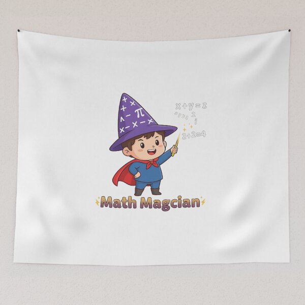 Item preview, Cute Math Magician Boy Wizard Cartoon designed and sold by Popettte.