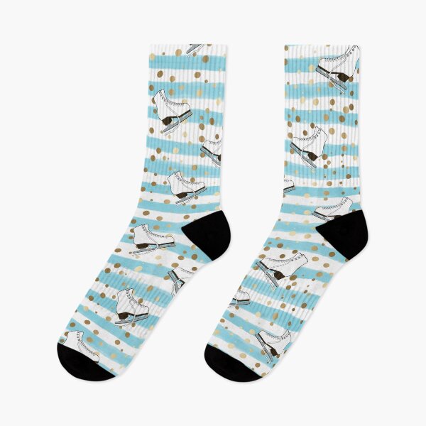 Item preview, Figure Skates with Blue Stripes and Gold Dots designed and sold by PD-Skating.