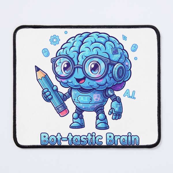 Item preview, Cute AI Brain Robot Bot-tastic Cartoon designed and sold by Popettte.