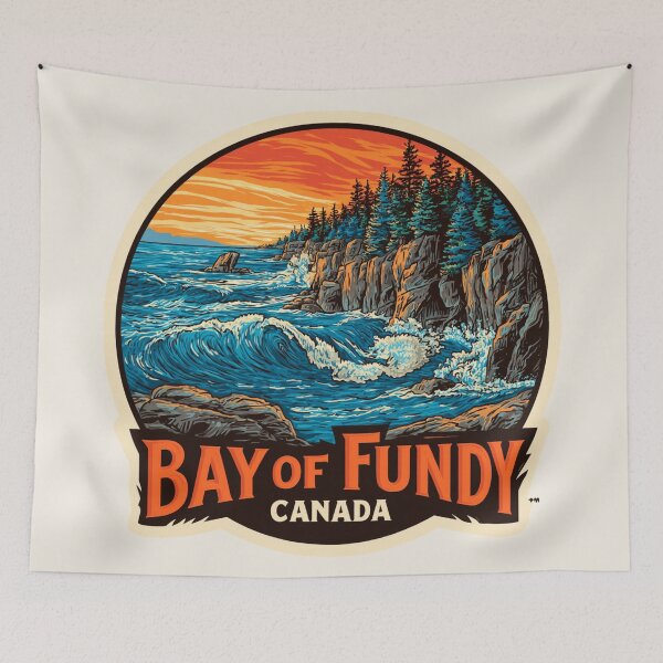 Item preview, Bay of Fundy Canada Vintage Travel Sticker Retro Coastal Tides & Cliffs of Cairngorms National Park Scotland Vintage Travel Sticker Retro Mountains & Deer designed and sold by Blurbean.