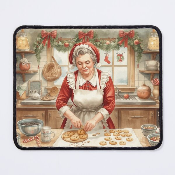 Item preview, Mrs. Claus baking Christmas cookies designed and sold by StormArte.