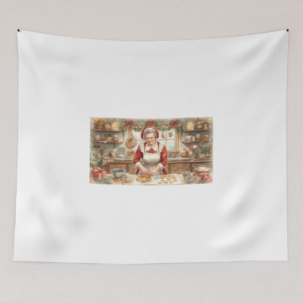 Item preview, Mrs. Claus baking Christmas cookies designed and sold by StormArte.