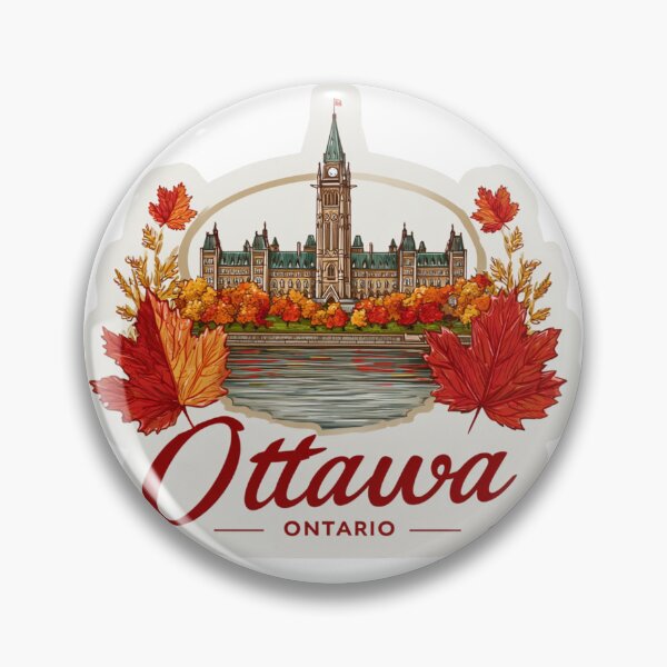Item preview, Ottawa Ontario Canada Vintage Travel Sticker Retro Parliament Hill & Autumn Leaves designed and sold by Blurbean.