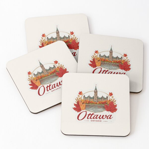 Item preview, Ottawa Ontario Canada Vintage Travel Sticker Retro Parliament Hill & Autumn Leaves designed and sold by Blurbean.