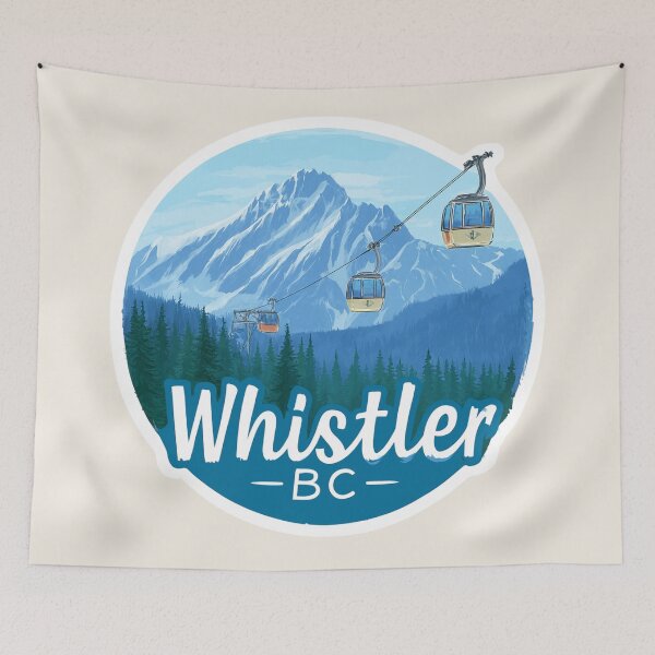 Item preview, Whistler BC Canada Vintage Travel Sticker Retro Mountains & Gondola designed and sold by Blurbean.