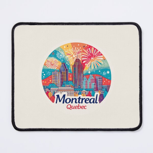 Item preview, Montreal Quebec Canada Vintage Travel Sticker Retro Skyline & Fireworks designed and sold by Blurbean.