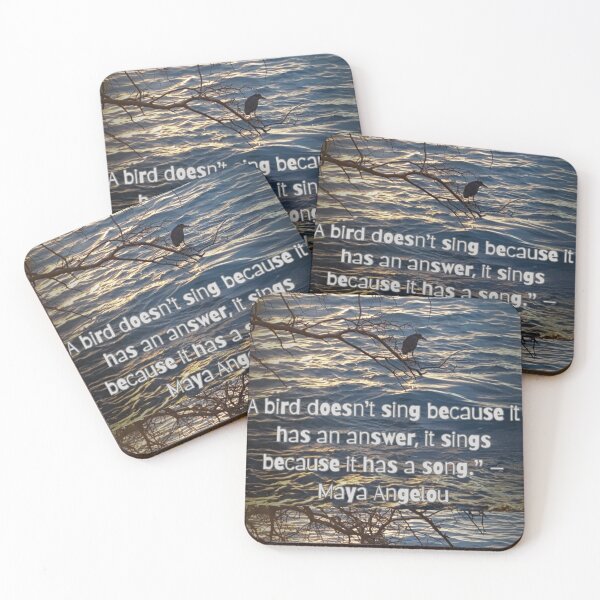 Item preview, A Bird Doesn’t Sing Because it has an Answer– Maya Angelou Quote designed and sold by TrisaThyme.