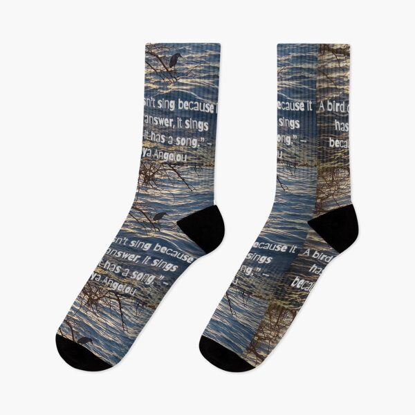 Item preview, A Bird Doesn’t Sing Because it has an Answer– Maya Angelou Quote designed and sold by TrisaThyme.