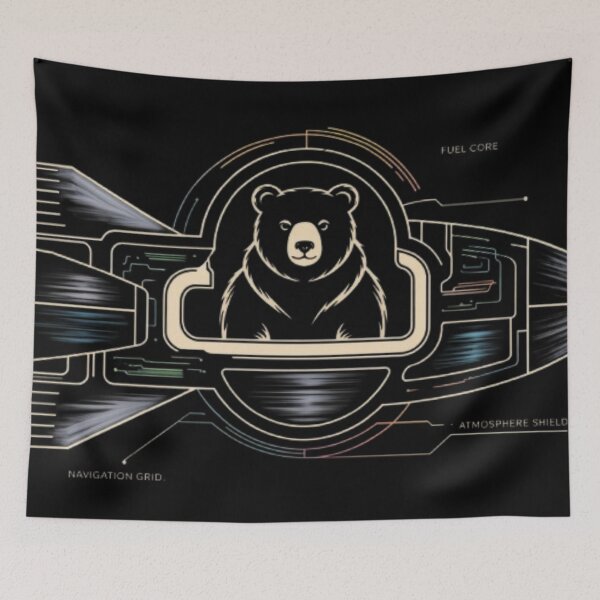 Item preview, Bear Spaceship Diagram designed and sold by JediKittenWars.