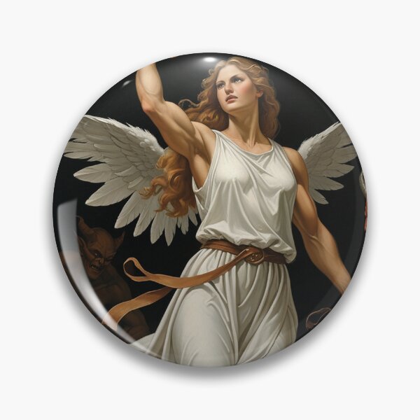 Item preview, f Avenging Angel from Heaven painting classical artwork designed and sold by Vintage Designs +.